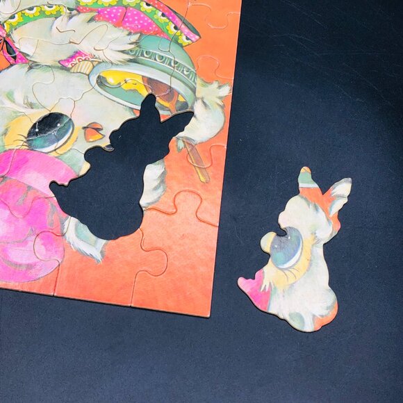 Vintage 60s Milton Bradley PASTEL PETS Lady Owl 25 Piece Jigsaw Puzzle COMPLETE - Picture 8 of 15